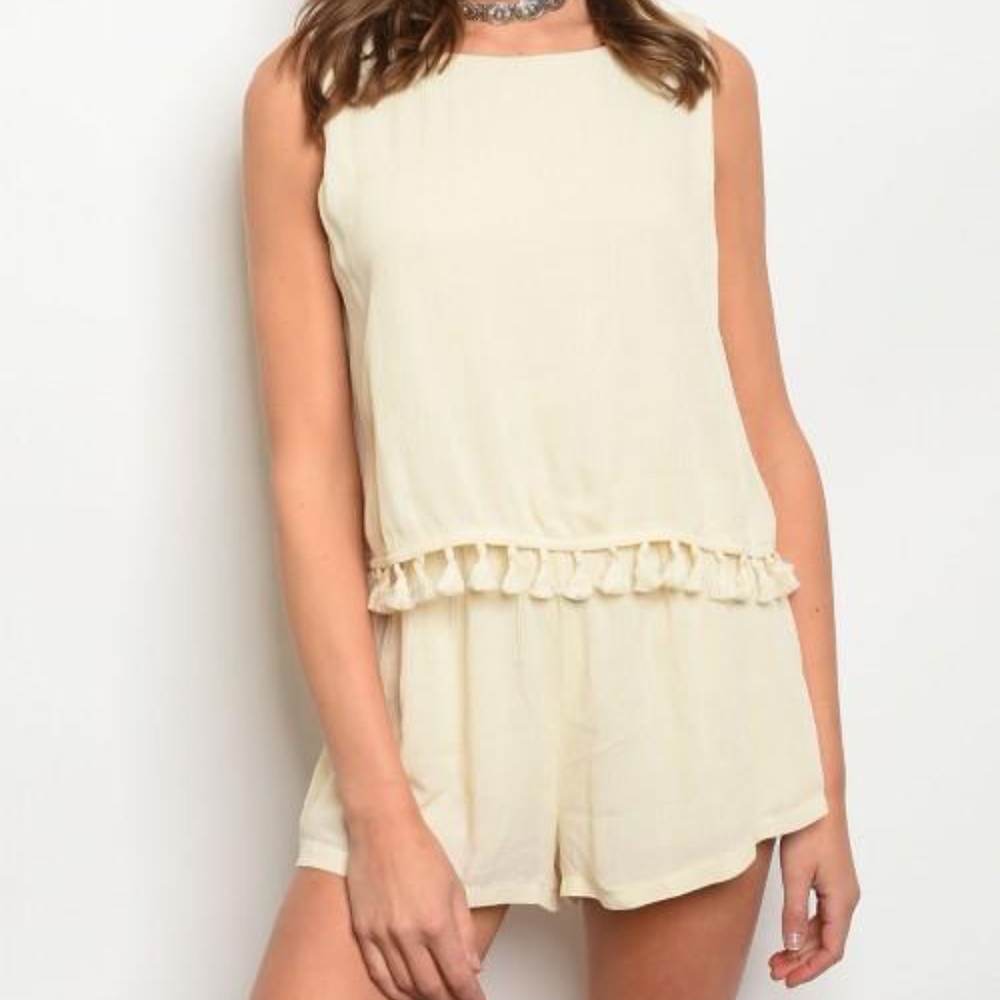 Ivory Tassel Romper